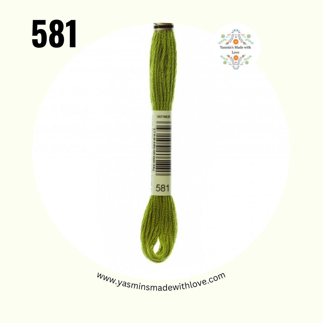DMC 581 Moss Green – Mouliné Standard Cotton Embroidery Floss