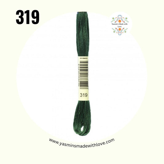 DMC 319 Pistachio Green Very Dark – DMC Mouliné Standard Cotton