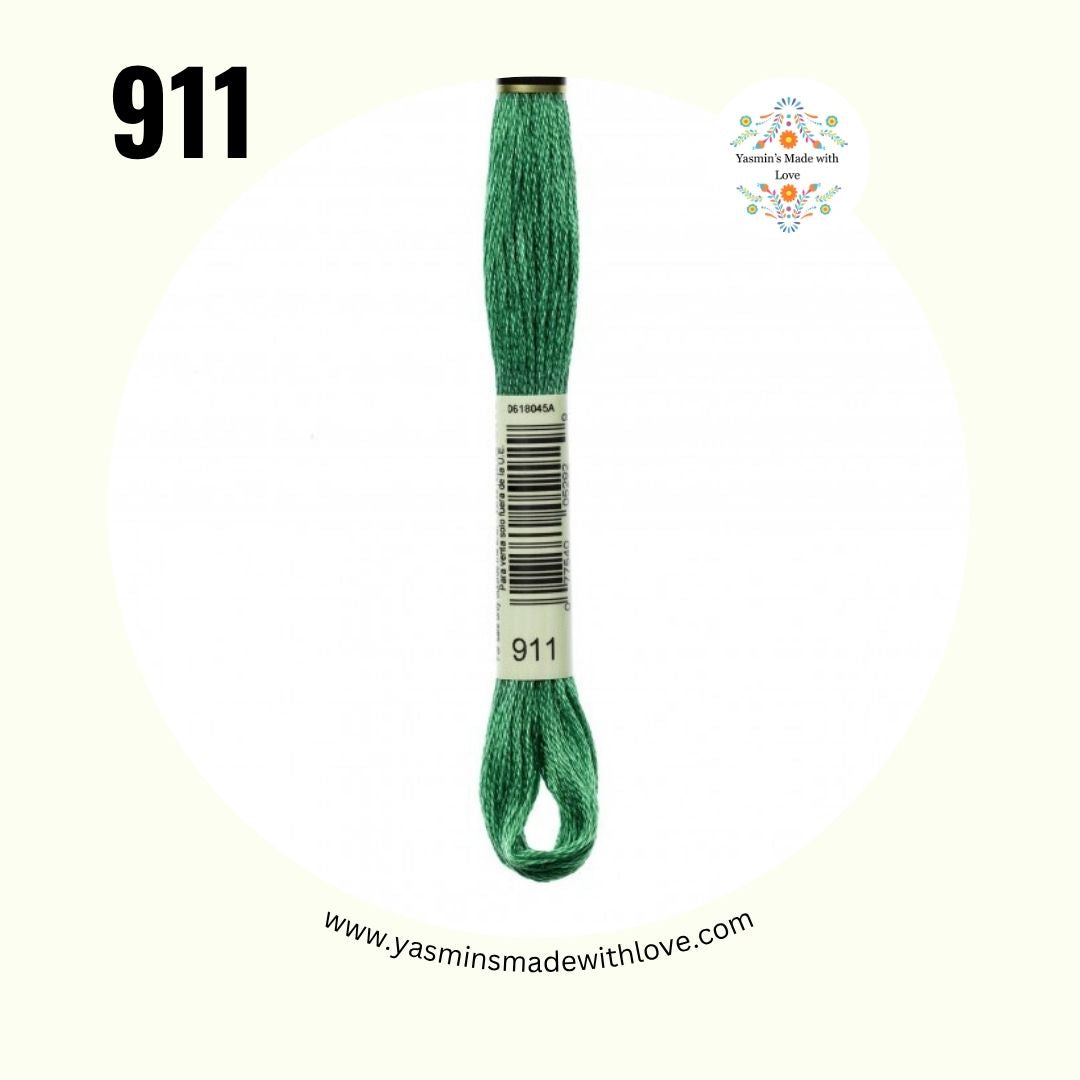911 Emerald Green Medium – DMC Mouliné Standard Cotton