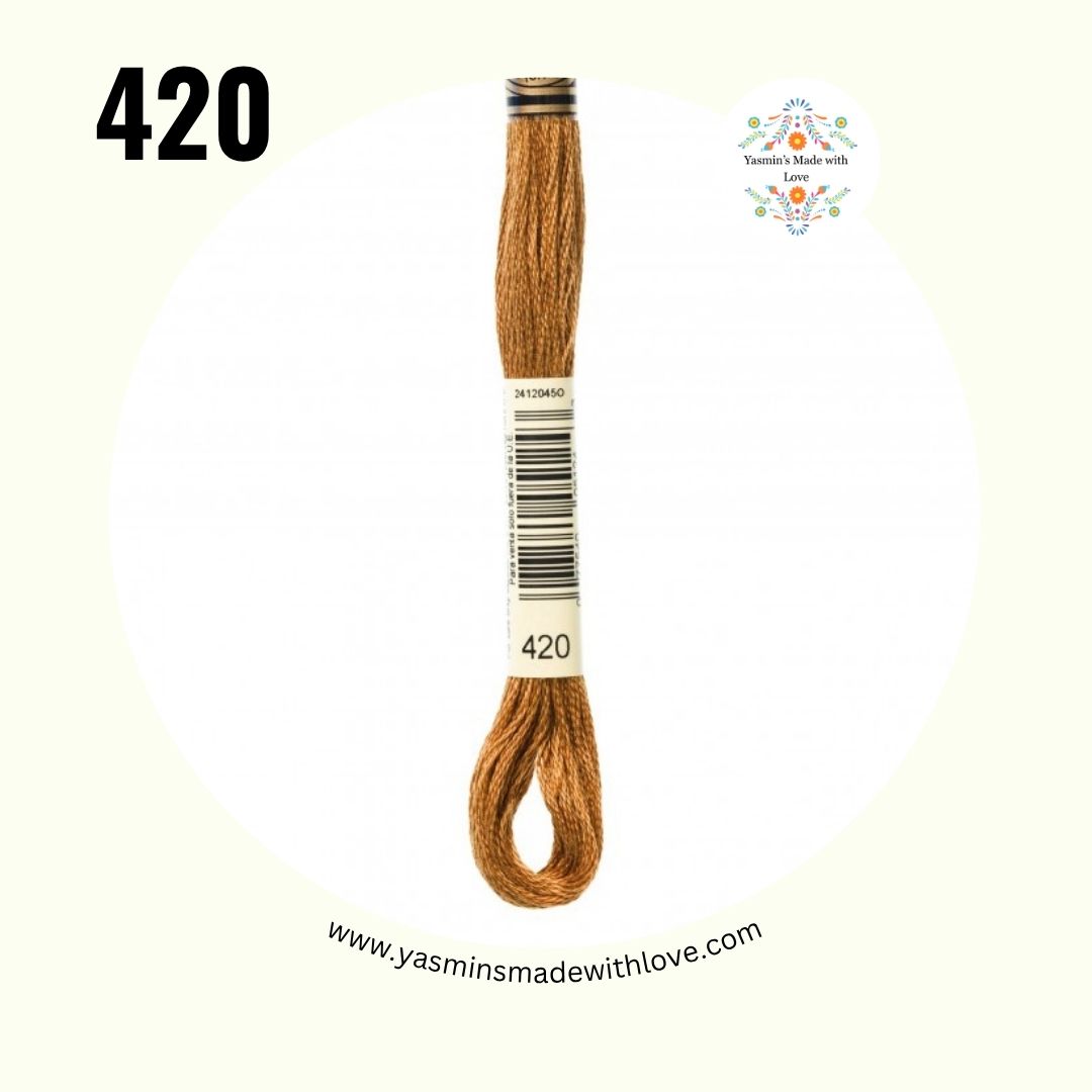 DMC 420 Hazelnut Brown Dark – Mouliné Standard Cotton Embroidery Floss
