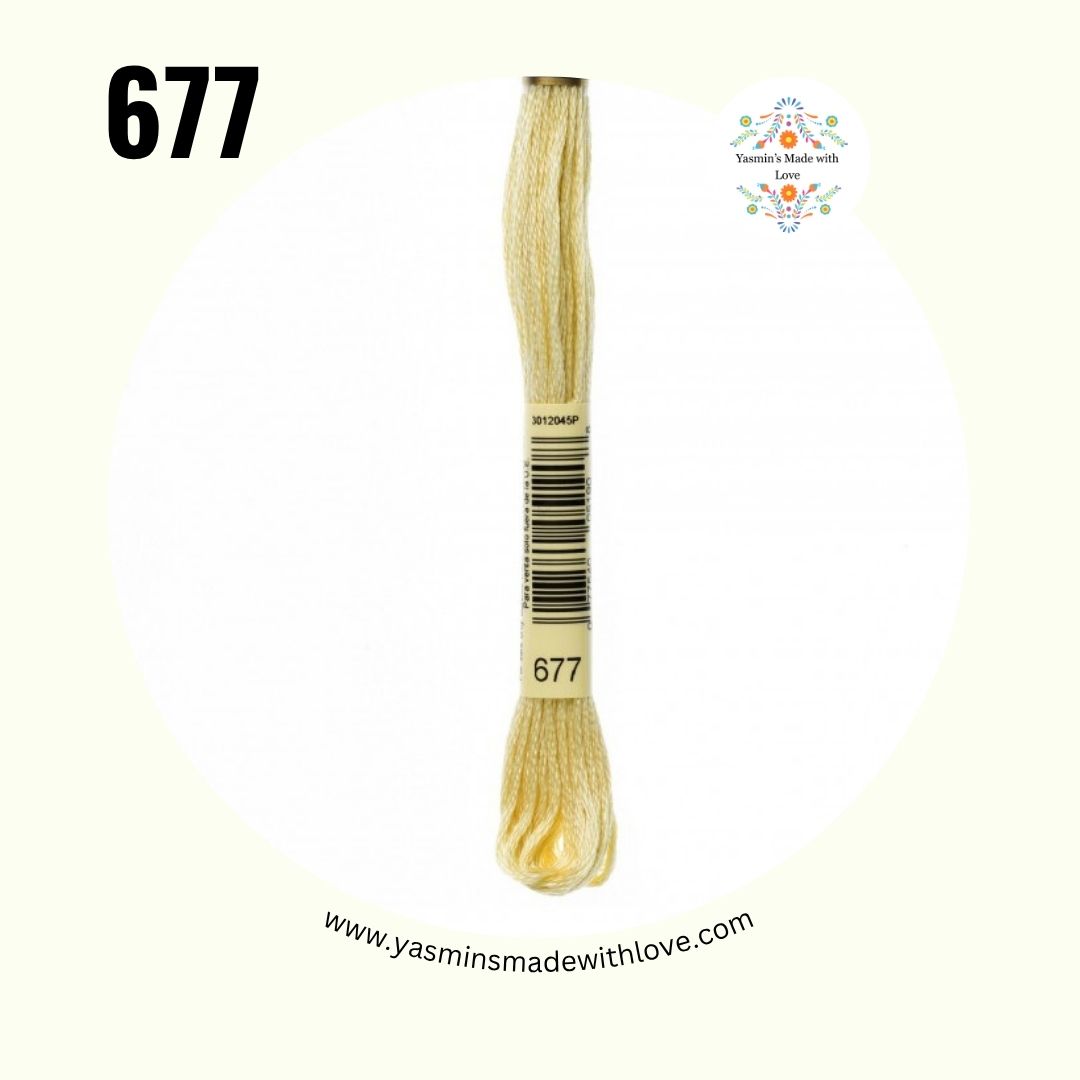 DMC 677 Old Gold – Very Light Mouliné Standard Cotton Embroidery Floss
