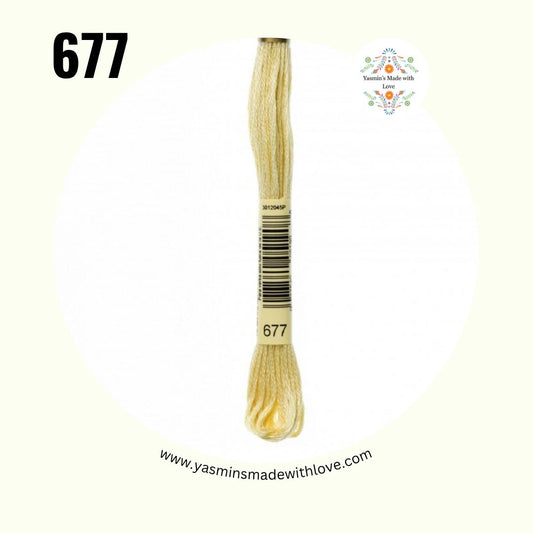 DMC 677 Old Gold – Very Light Mouliné Standard Cotton Embroidery Floss