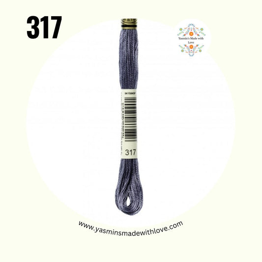 DMC 317 Pewter Gray – DMC Mouliné Standard Cotton