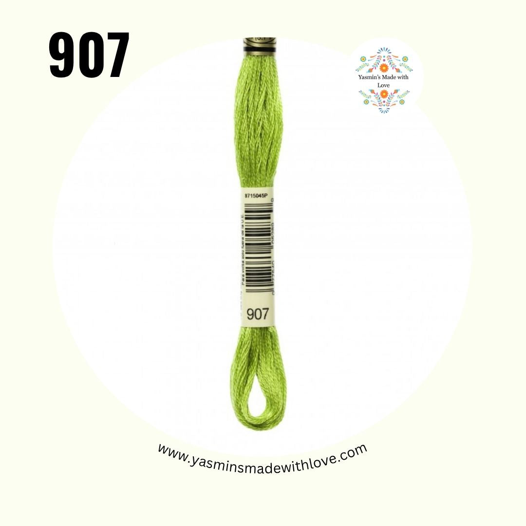 907 Parrot Green Light – DMC Mouliné Standard Cotton