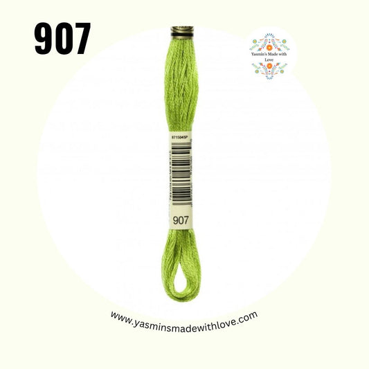 907 Parrot Green Light – DMC Mouliné Standard Cotton