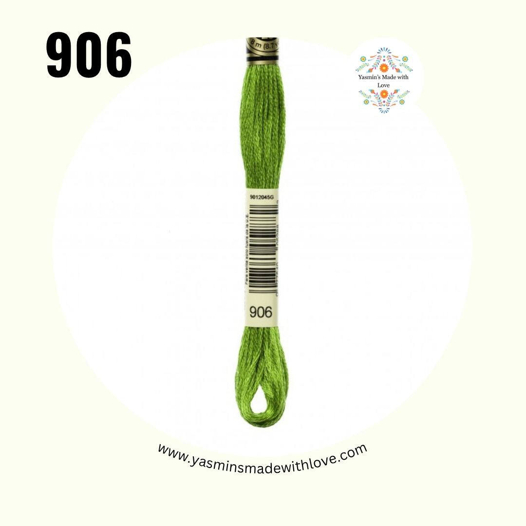 906 Parrot Green Medium – DMC Mouliné Standard Cotton