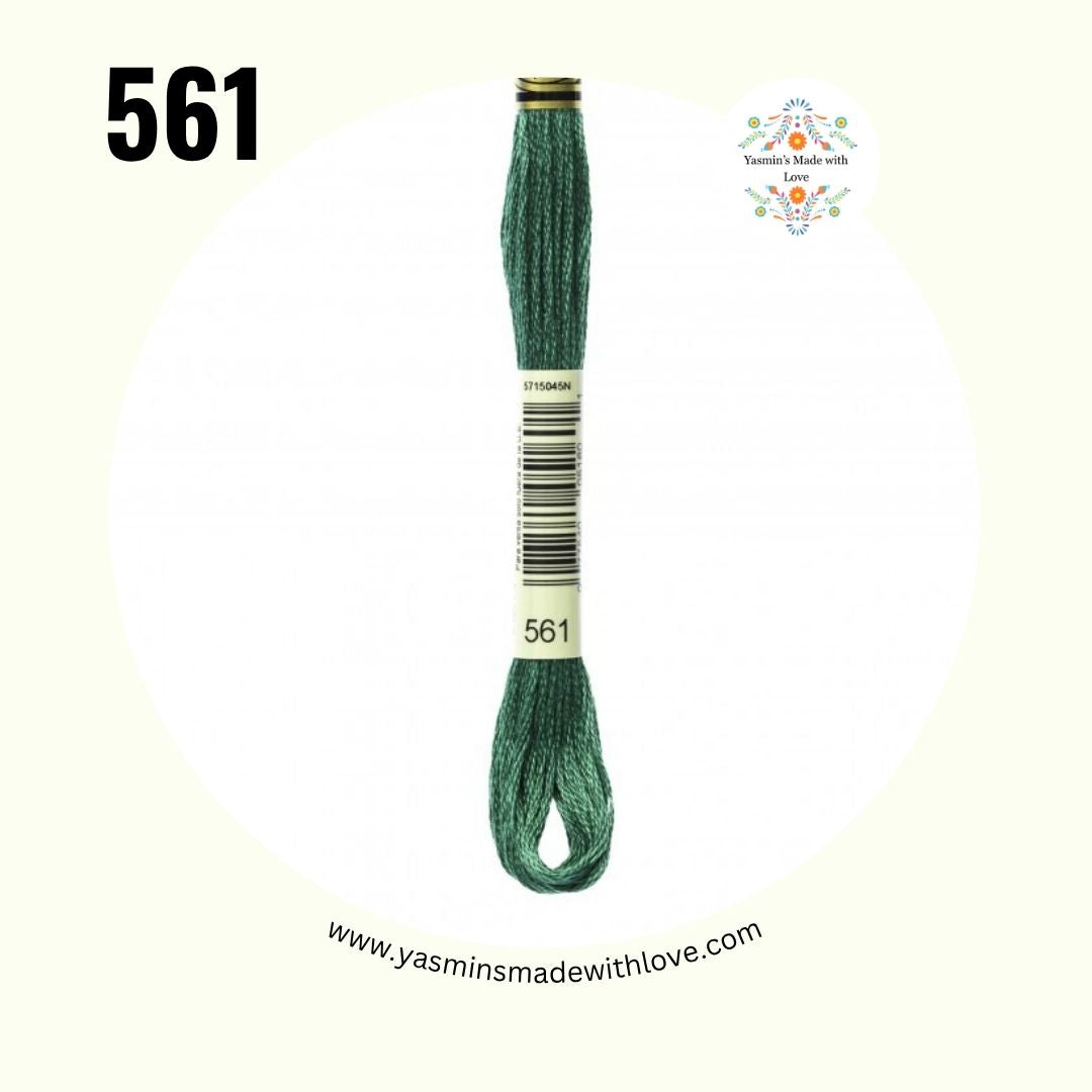 DMC 561 Jade – Very Dark Mouliné Standard Cotton Embroidery Floss