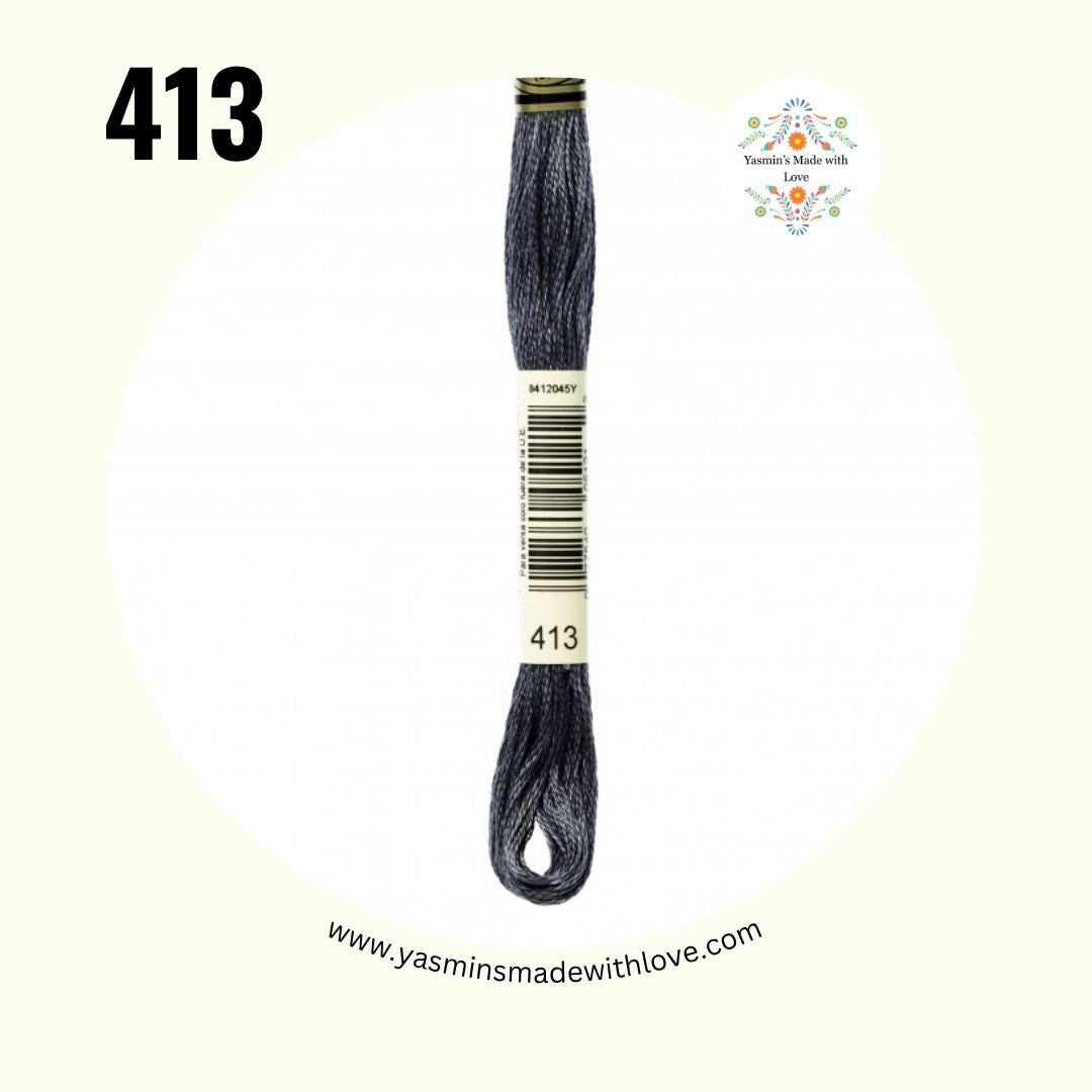 DMC 413 Pewter Gray Dark – Mouliné Standard Cotton Embroidery Floss