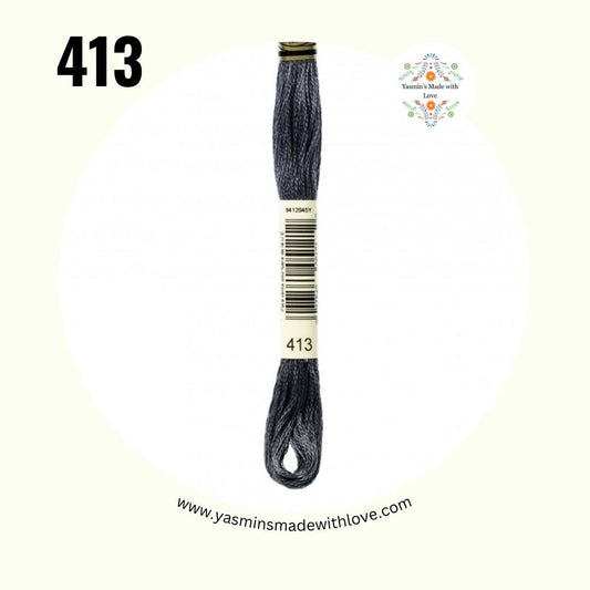 DMC 413 Pewter Gray Dark – Mouliné Standard Cotton Embroidery Floss