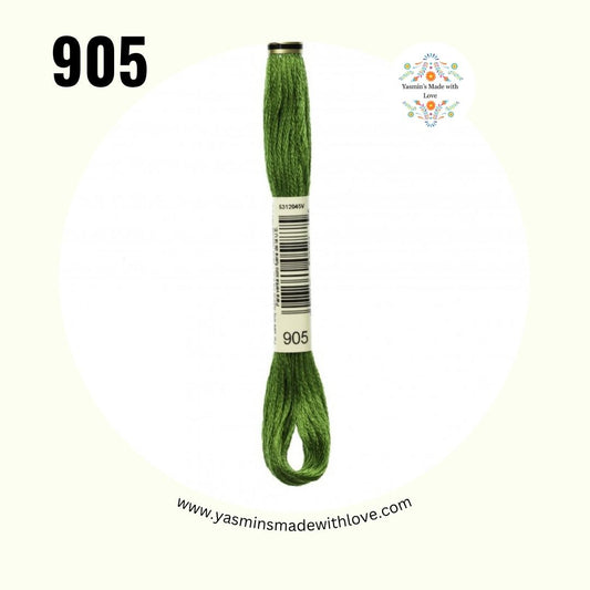 905 Parrot Green Dark – DMC Mouliné Standard Cotton