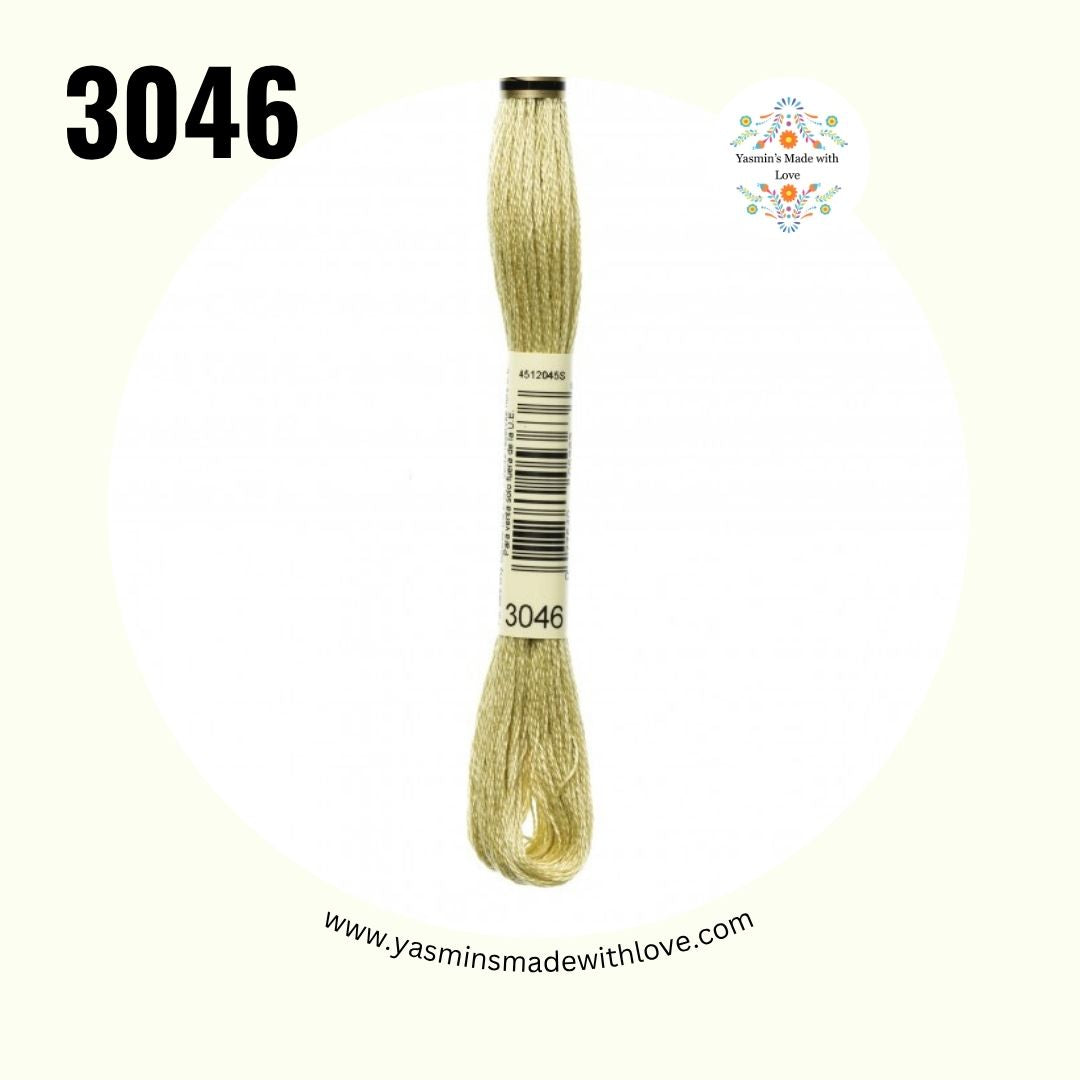 3046 Yellow Beige Medium – DMC Mouliné Standard Cotton