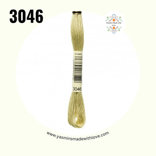 3046 Yellow Beige Medium – DMC Mouliné Standard Cotton