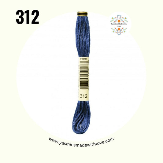 DMC 312 Baby Blue Very Dark – DMC Mouliné Standard Cotton
