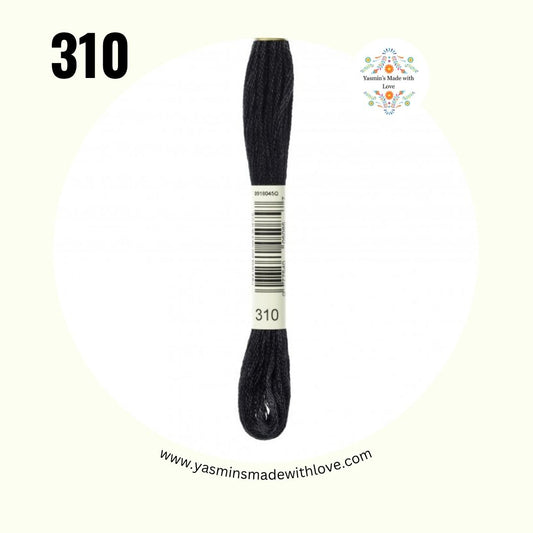 DMC 310 Black – DMC Mouliné Standard Cotton