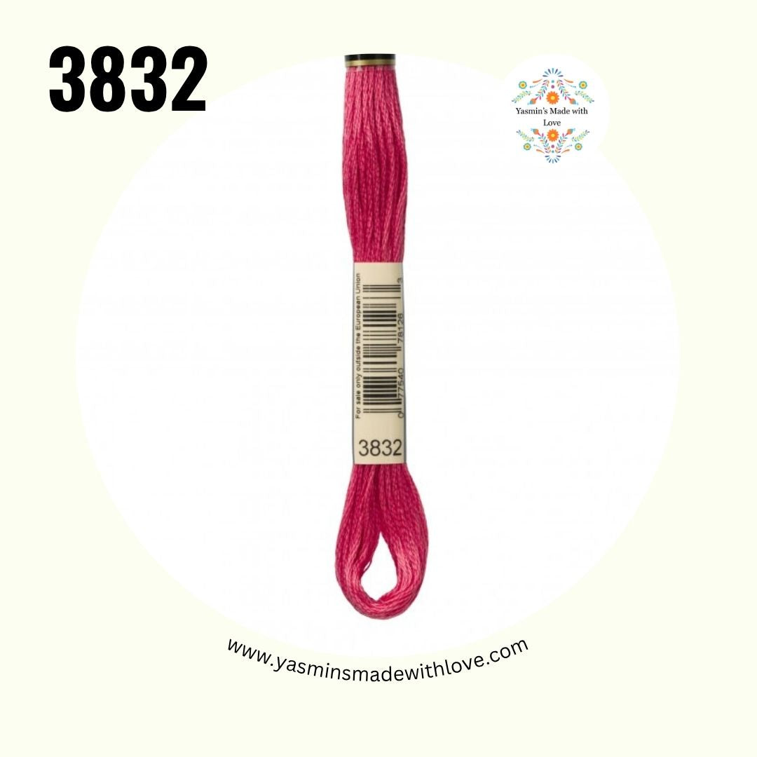 3832 Raspberry Medium – DMC Mouliné Standard Cotton