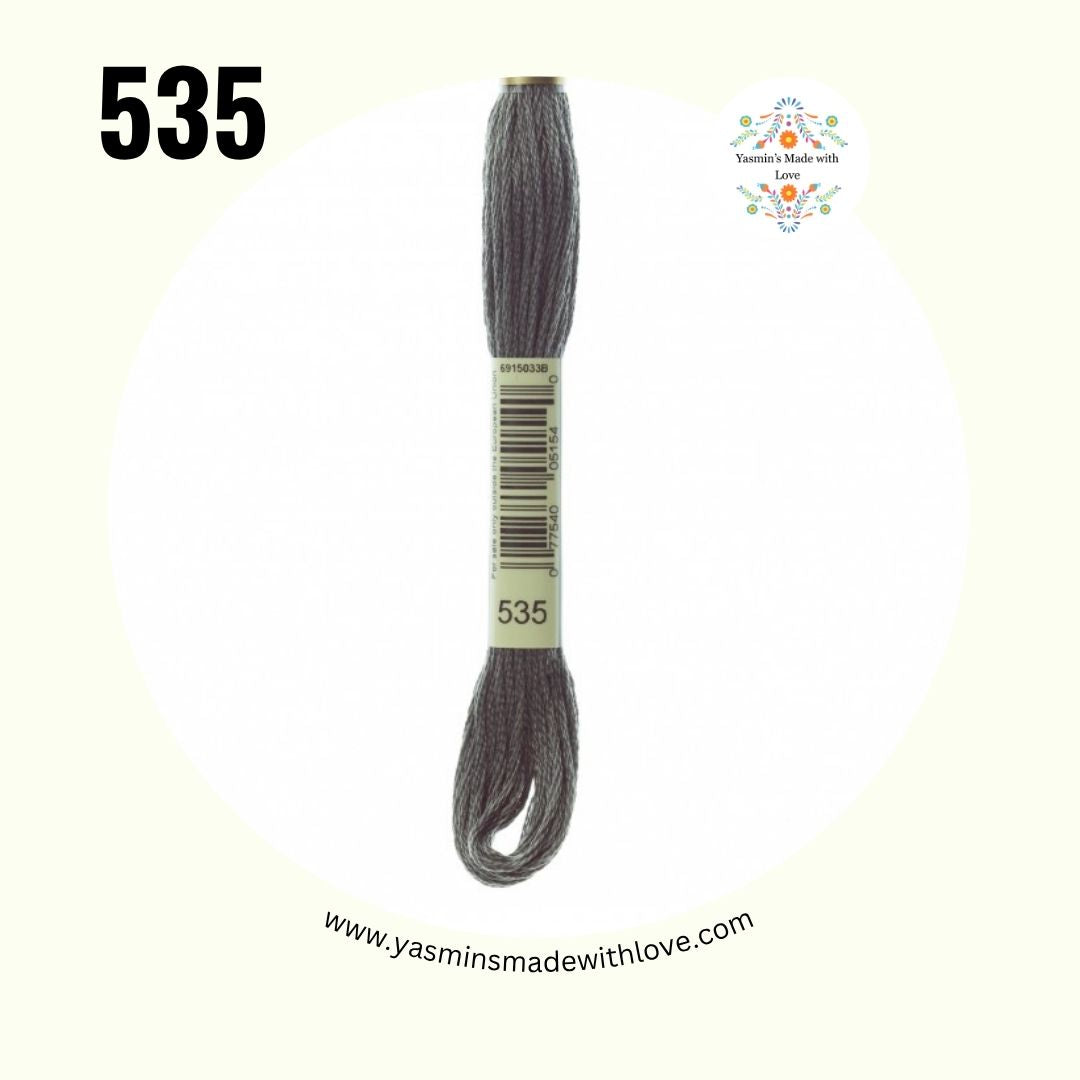 DMC 535 Ash Gray – Very Light Mouliné Standard Cotton Embroidery Floss