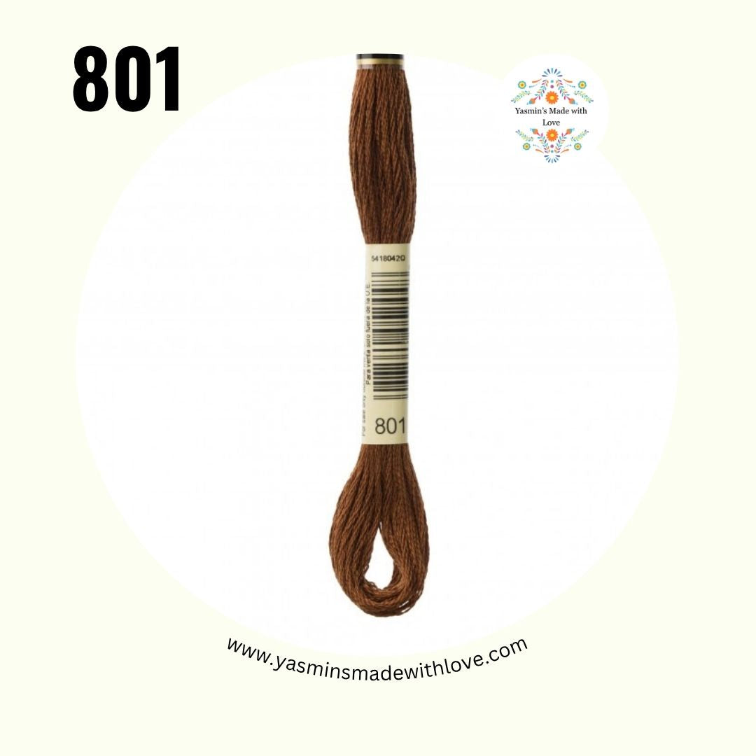 801 Coffee Brown Dark – DMC Mouliné Standard Cotton