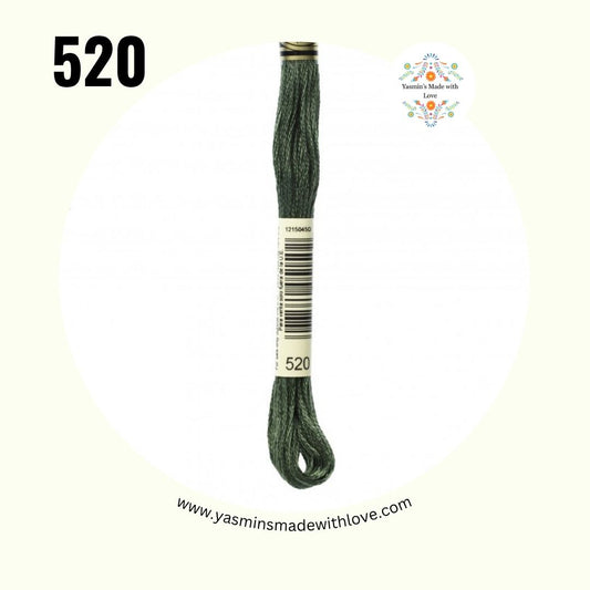 DMC 520 Fern Green Dark – Mouliné Standard Cotton Embroidery Floss