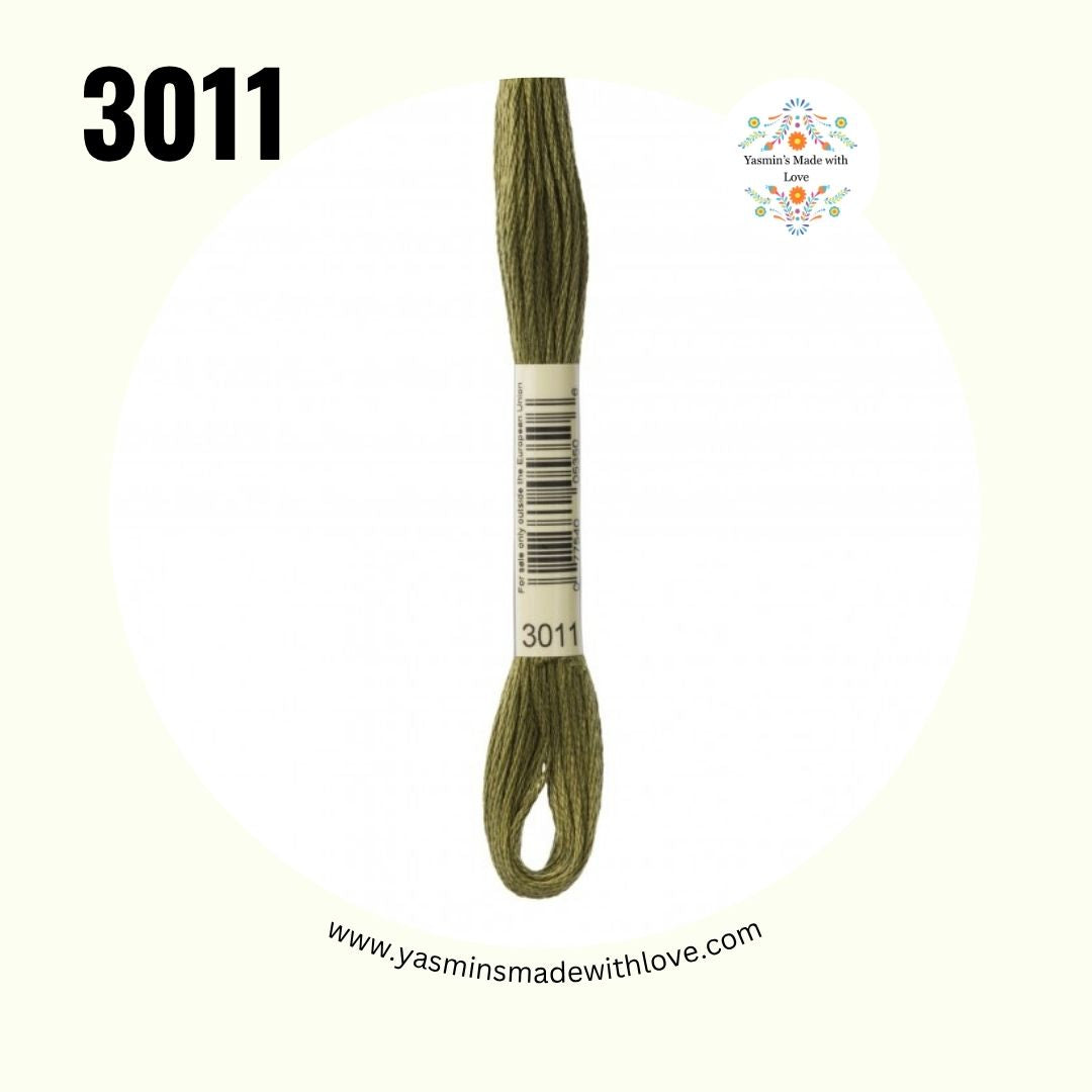 3011 Khaki Green Dark – DMC Mouliné Standard Cotton