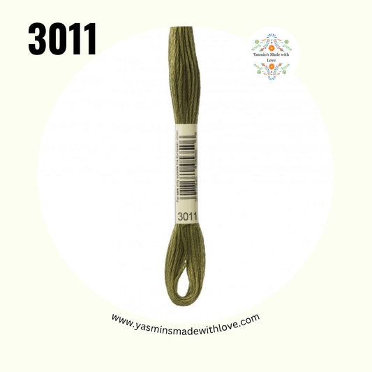 3011 Khaki Green Dark – DMC Mouliné Standard Cotton