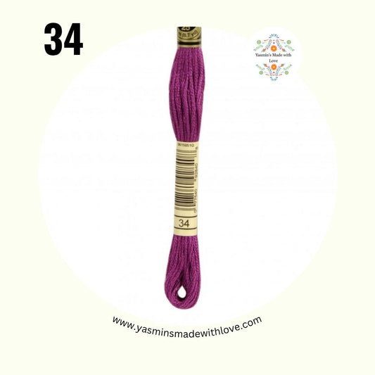 DMC 34 Fuchsia Dark – DMC Mouliné Standard Cotton