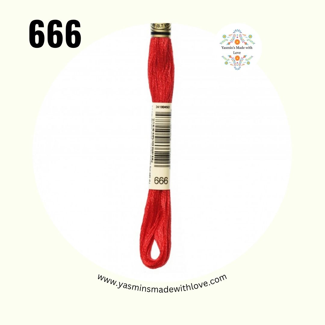 DMC 666 Red – Bright Mouliné Standard Cotton Embroidery Floss