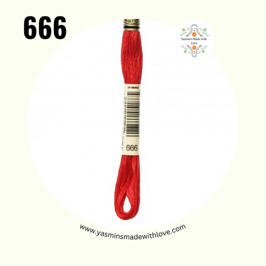 DMC 666 Red – Bright Mouliné Standard Cotton Embroidery Floss