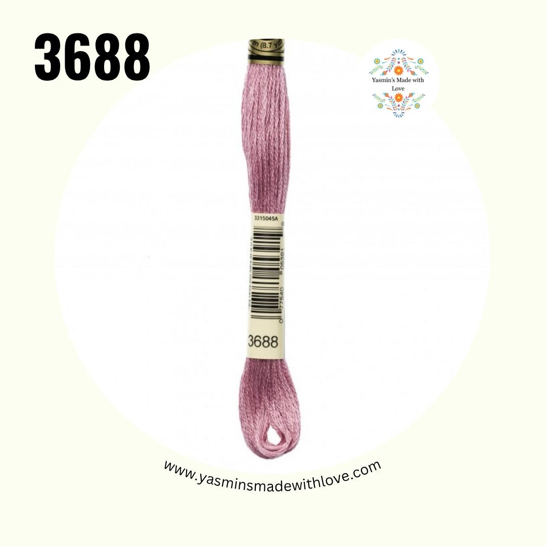 3688 Mauve Medium – DMC Mouliné Standard Cotton