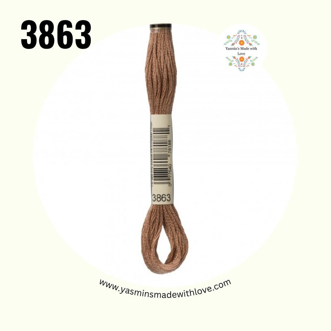 3863 Mocha Beige Medium – DMC Mouliné Standard Cotton