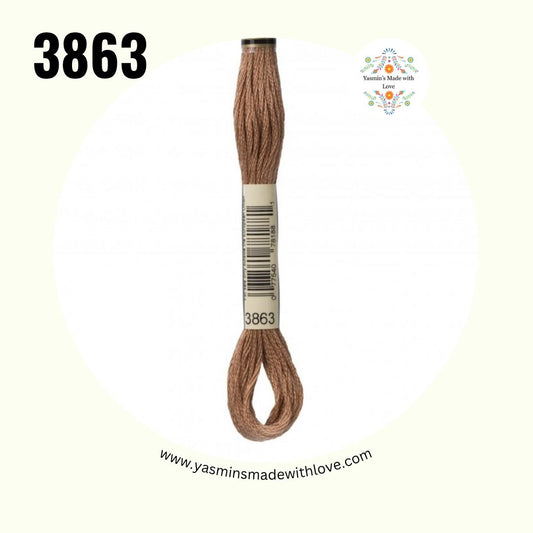 3863 Mocha Beige Medium – DMC Mouliné Standard Cotton