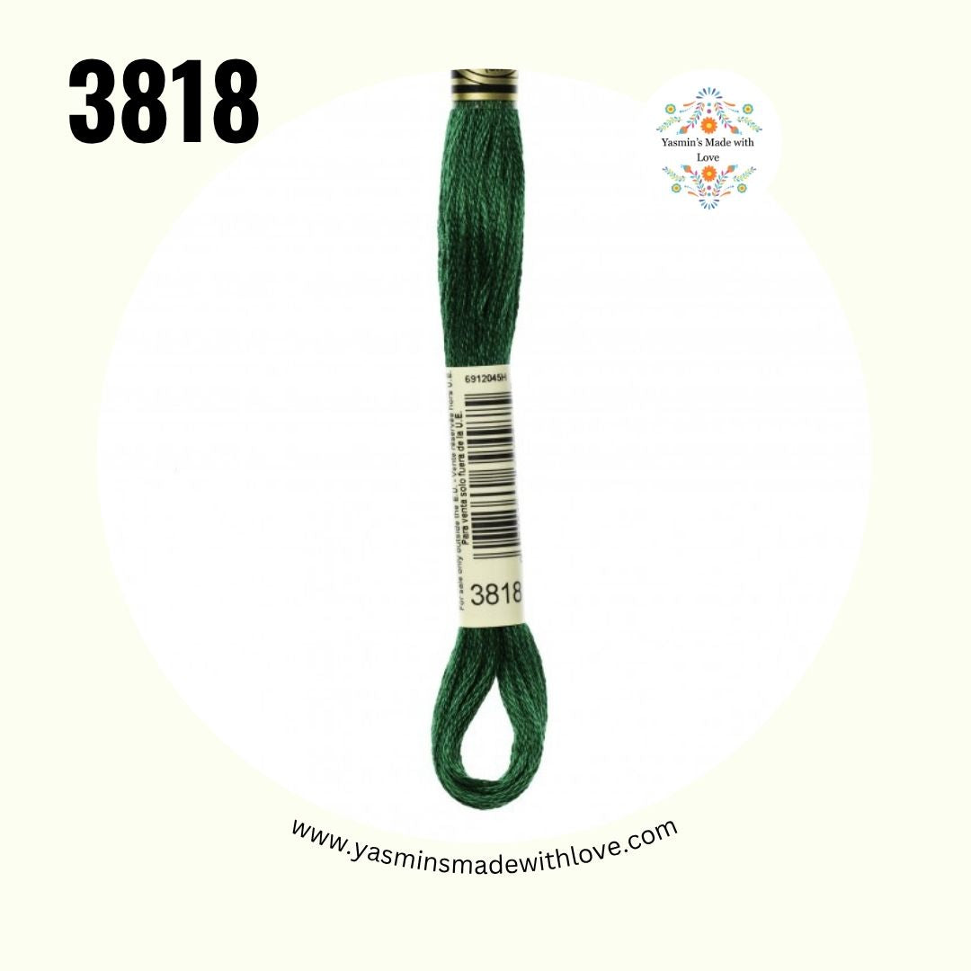 3818 Emerald Green Ultra Very Dark – DMC Mouliné Standard Cotton