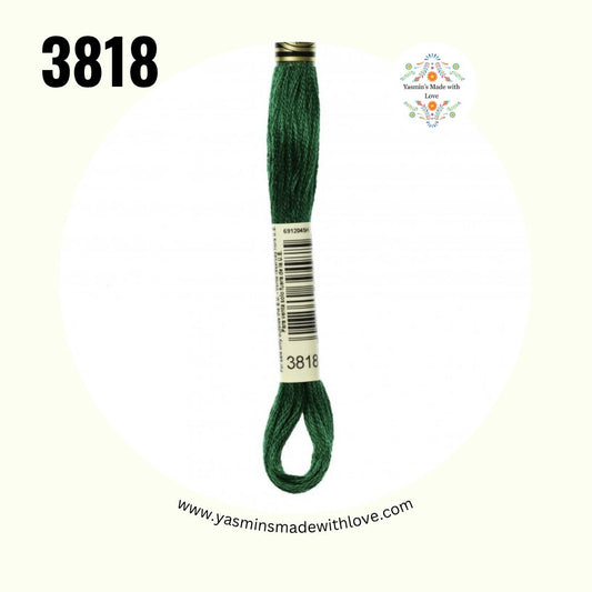 3818 Emerald Green Ultra Very Dark – DMC Mouliné Standard Cotton