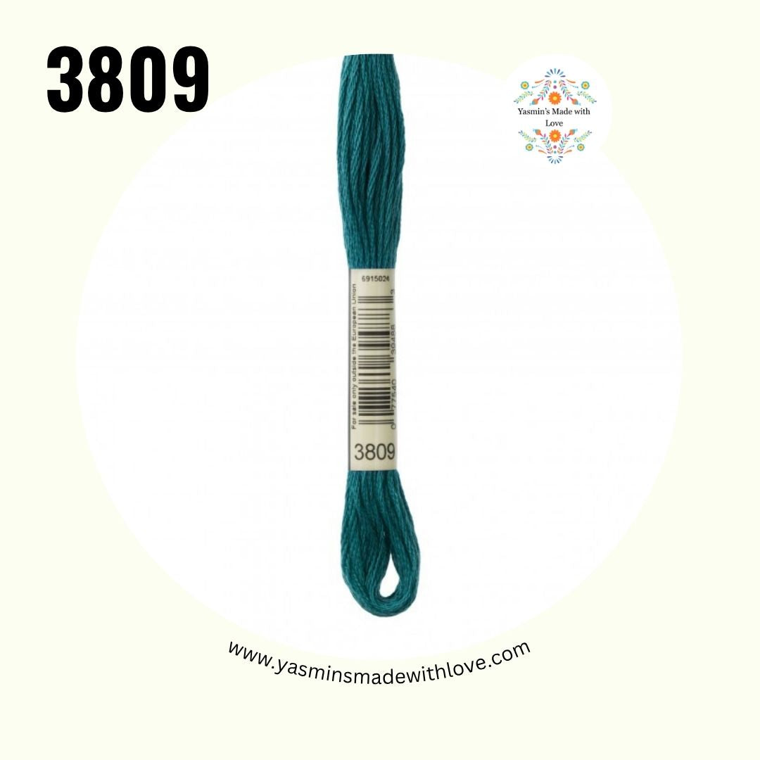 3809 Turquoise Very Dark – DMC Mouliné Standard Cotton