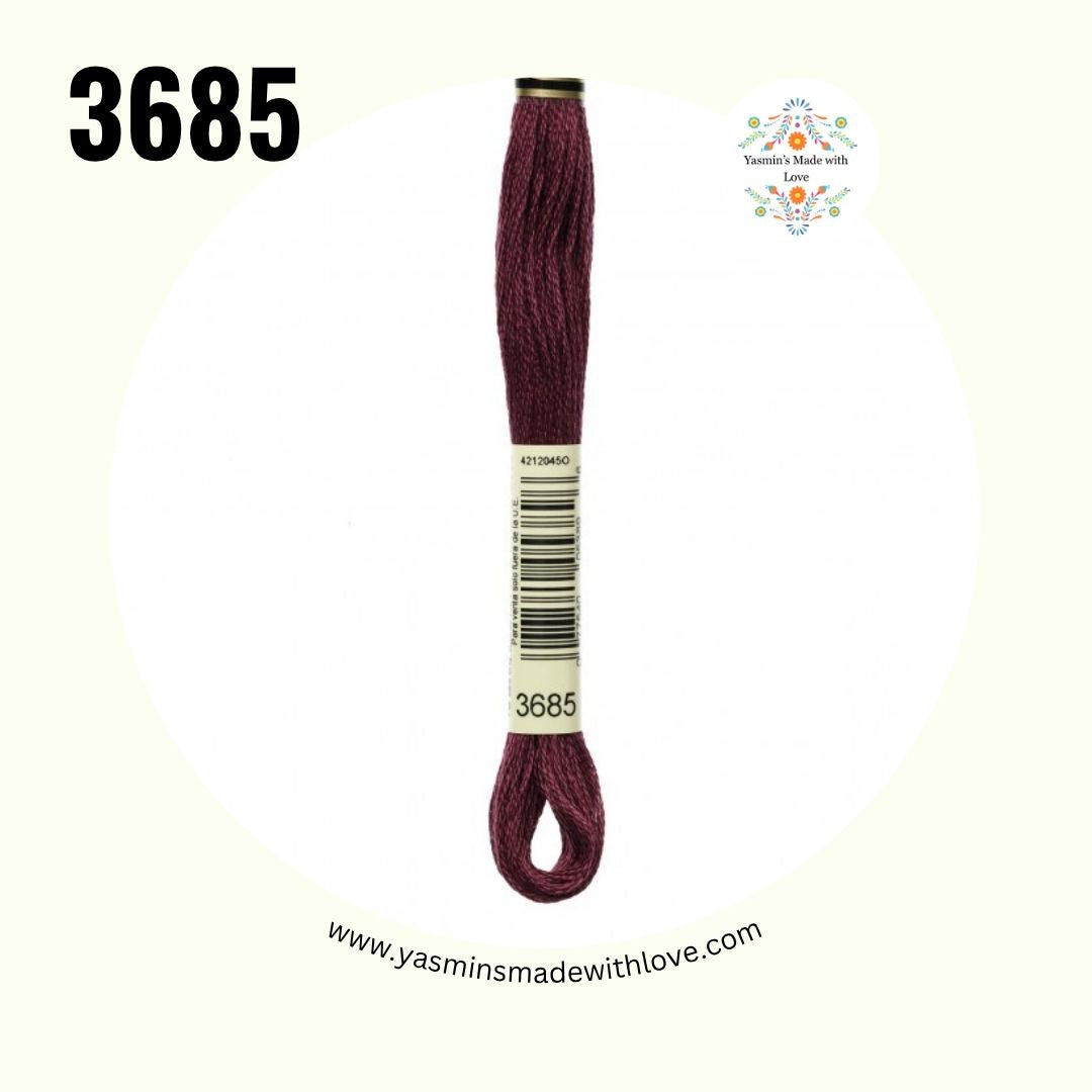 3685 Mauve Very Dark – DMC Mouliné Standard Cotton
