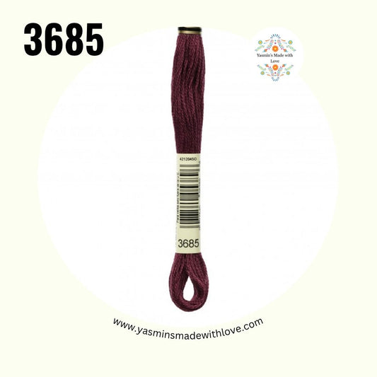 3685 Mauve Very Dark – DMC Mouliné Standard Cotton