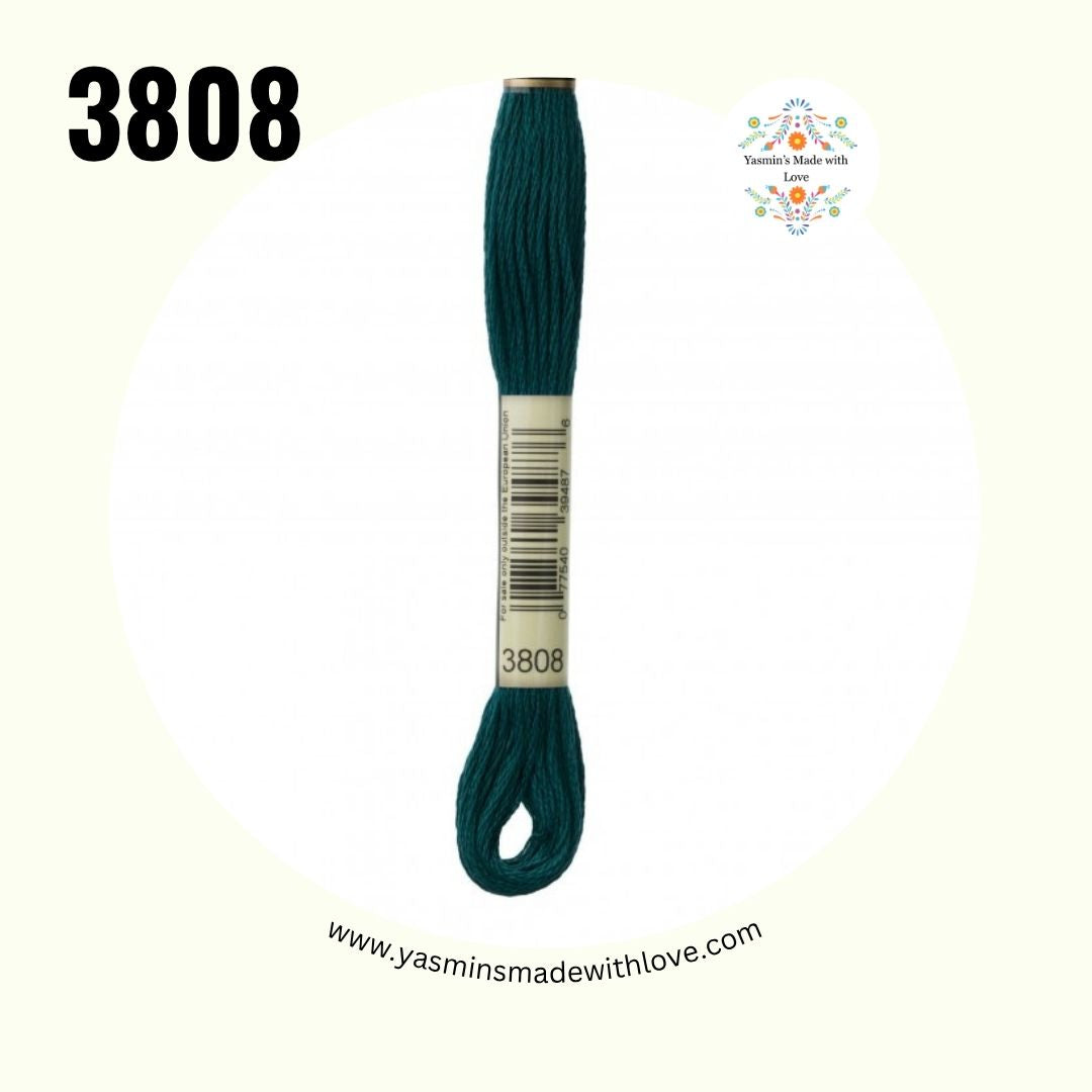 3808 Turquoise Ultra Very Dark – DMC Mouliné Standard Cotton