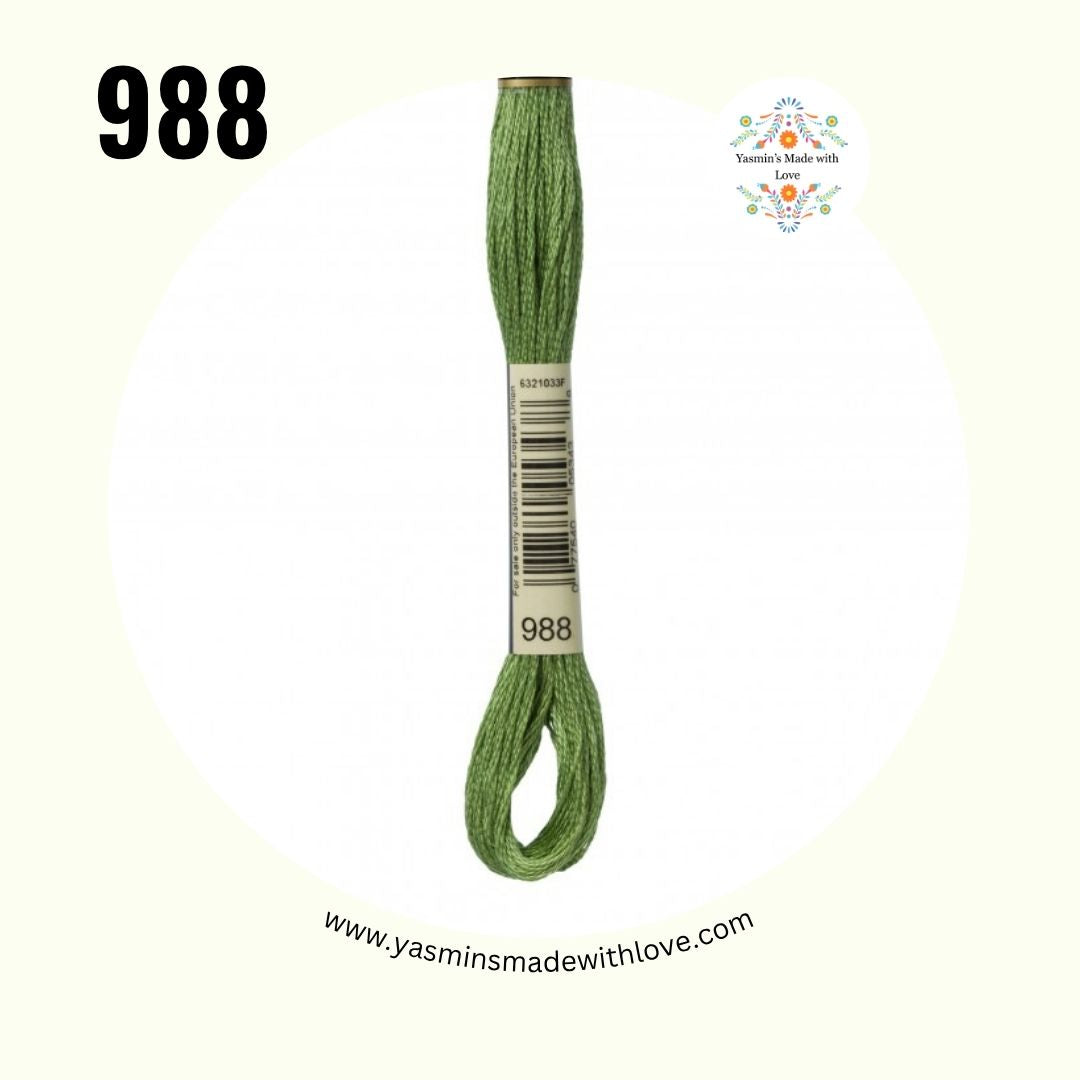 988 Forest Green Medium – DMC Mouliné Standard Cotton