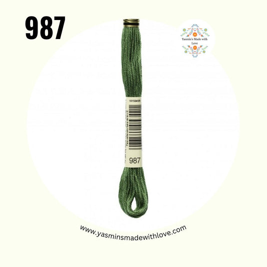 987 Forest Green Dark – DMC Mouliné Standard Cotton
