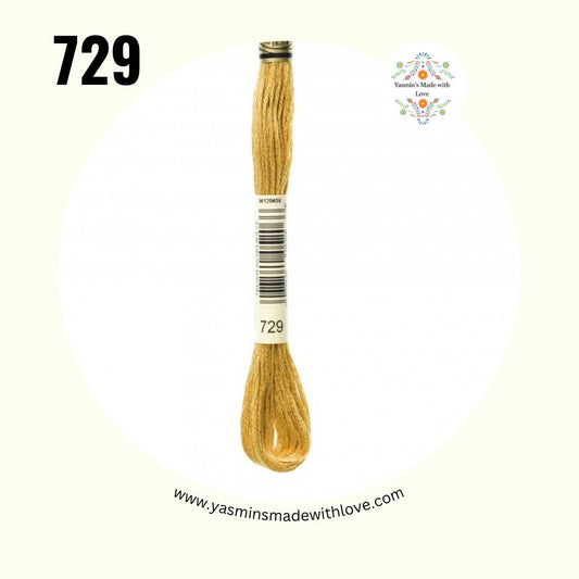 DMC 729 Old Gold – Medium Mouliné Standard Cotton Embroidery Floss