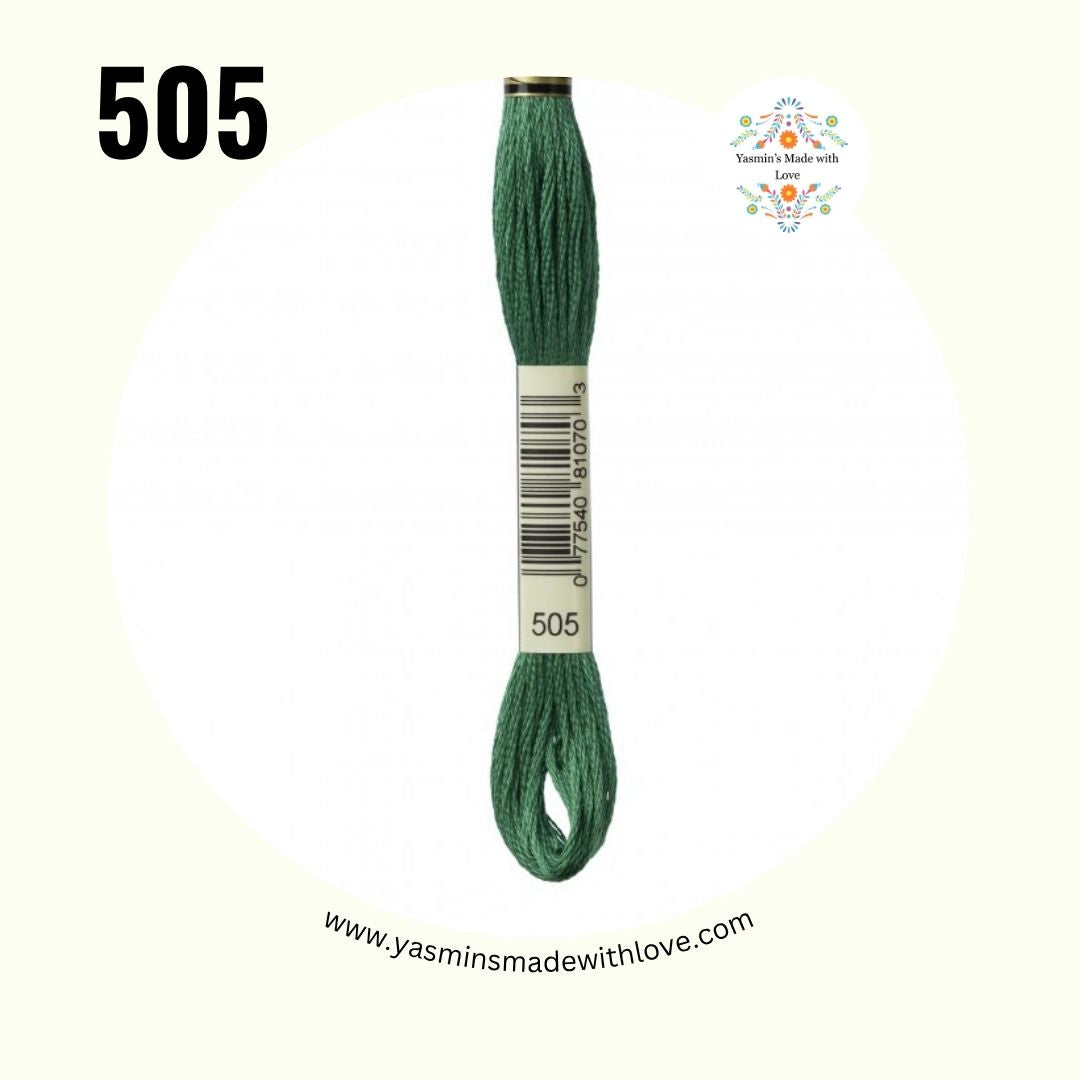 DMC 505 Grass Green Dark – Mouliné Standard Cotton Embroidery Floss