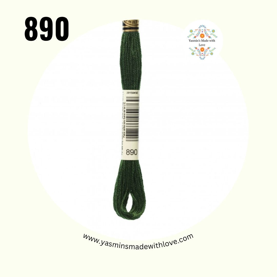 890 Pistachio Green Ultra Dark – DMC Mouliné Standard Cotton