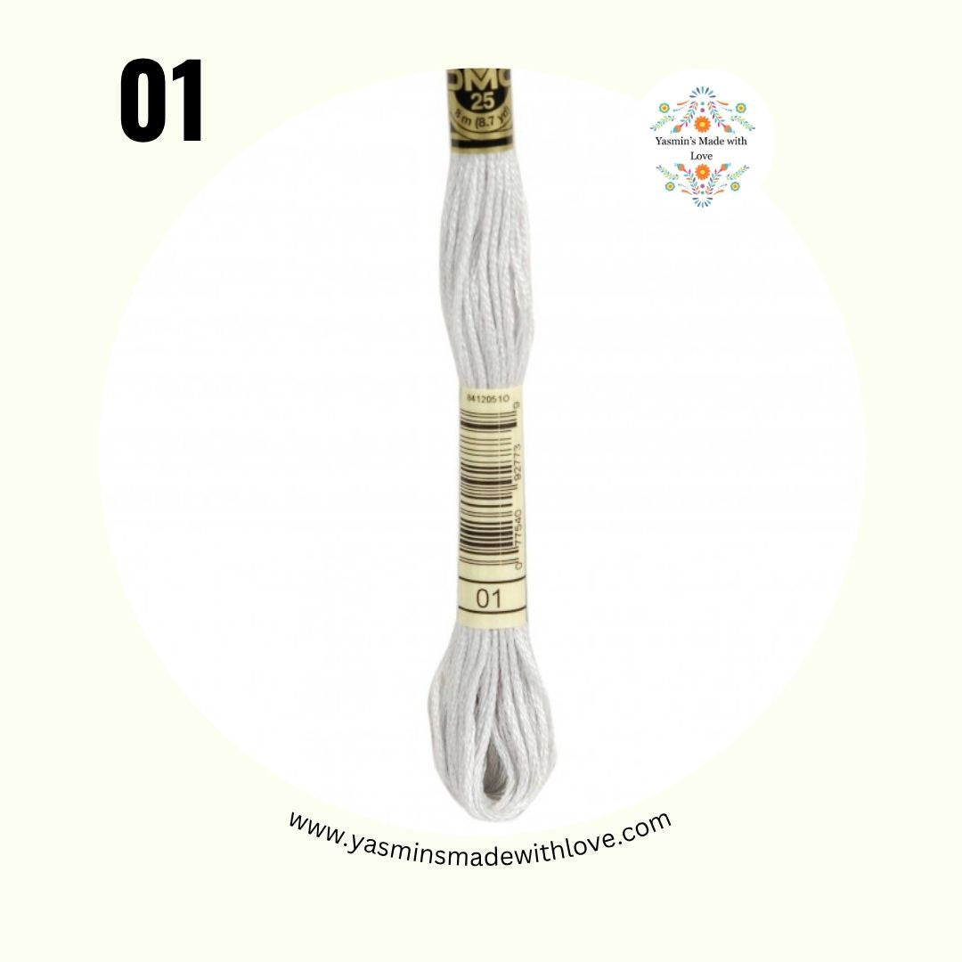 DMC 01 White Tin – DMC Mouliné Standard Cotton