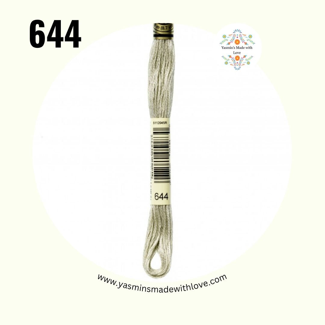 DMC 644 Beige Gray – Medium Mouliné Standard Cotton Embroidery Floss