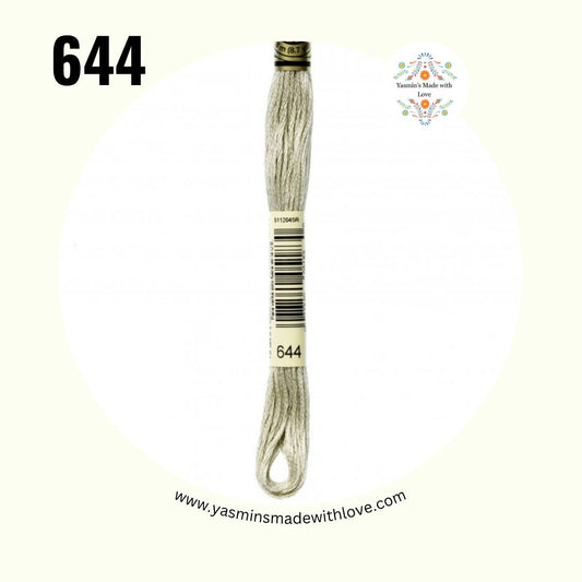 DMC 644 Beige Gray – Medium Mouliné Standard Cotton Embroidery Floss
