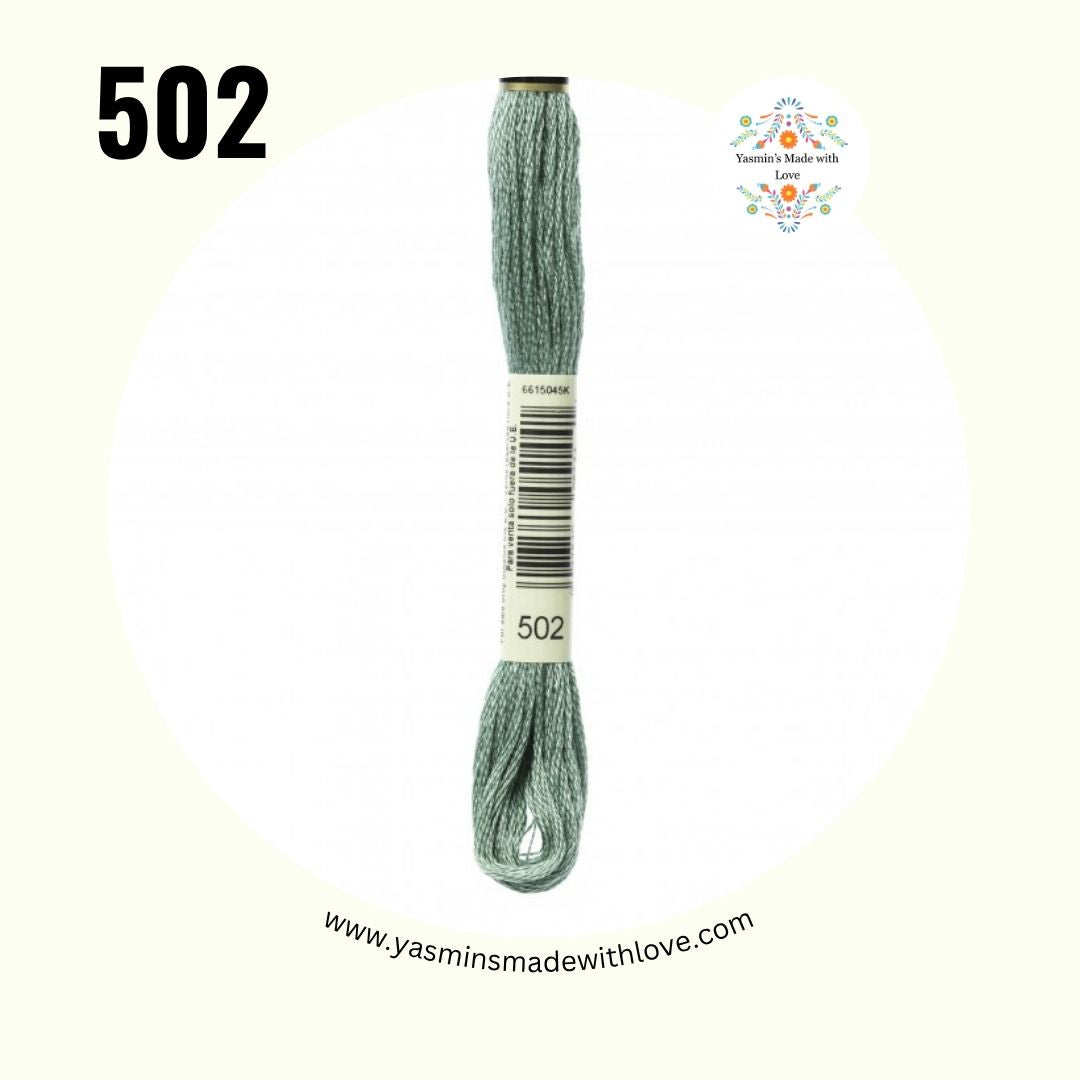 DMC 502 Blue Green – Mouliné Standard Cotton Embroidery Floss