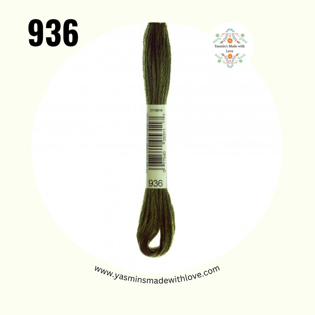 936 Avocado Green Very Dark – DMC Mouliné Standard Cotton