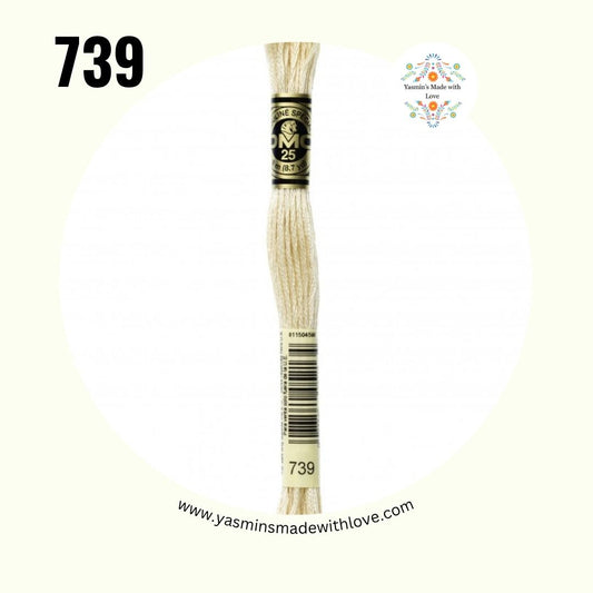 DMC 739 Tan – Ultra Very Light Mouliné Standard Cotton Embroidery Floss