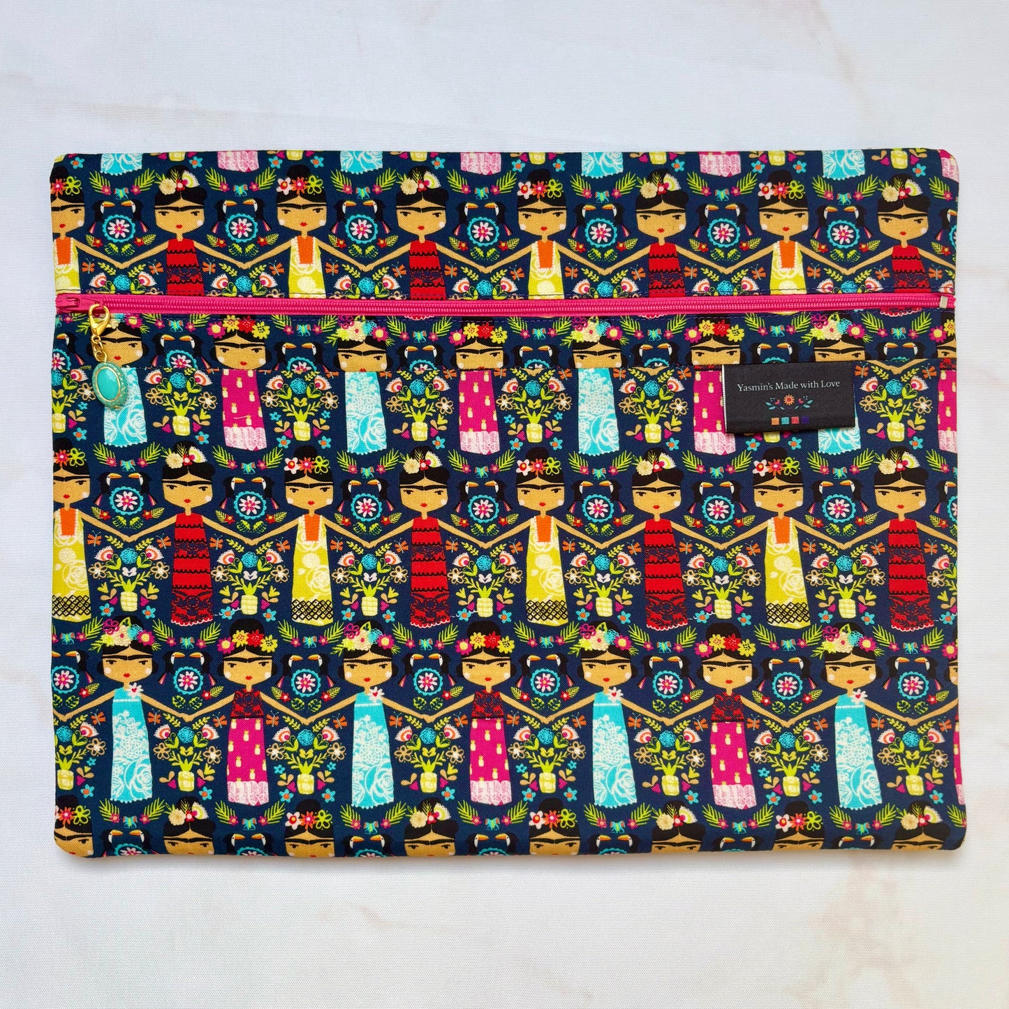 Frida Project Bag 11×14 quilting cotton craft organiser