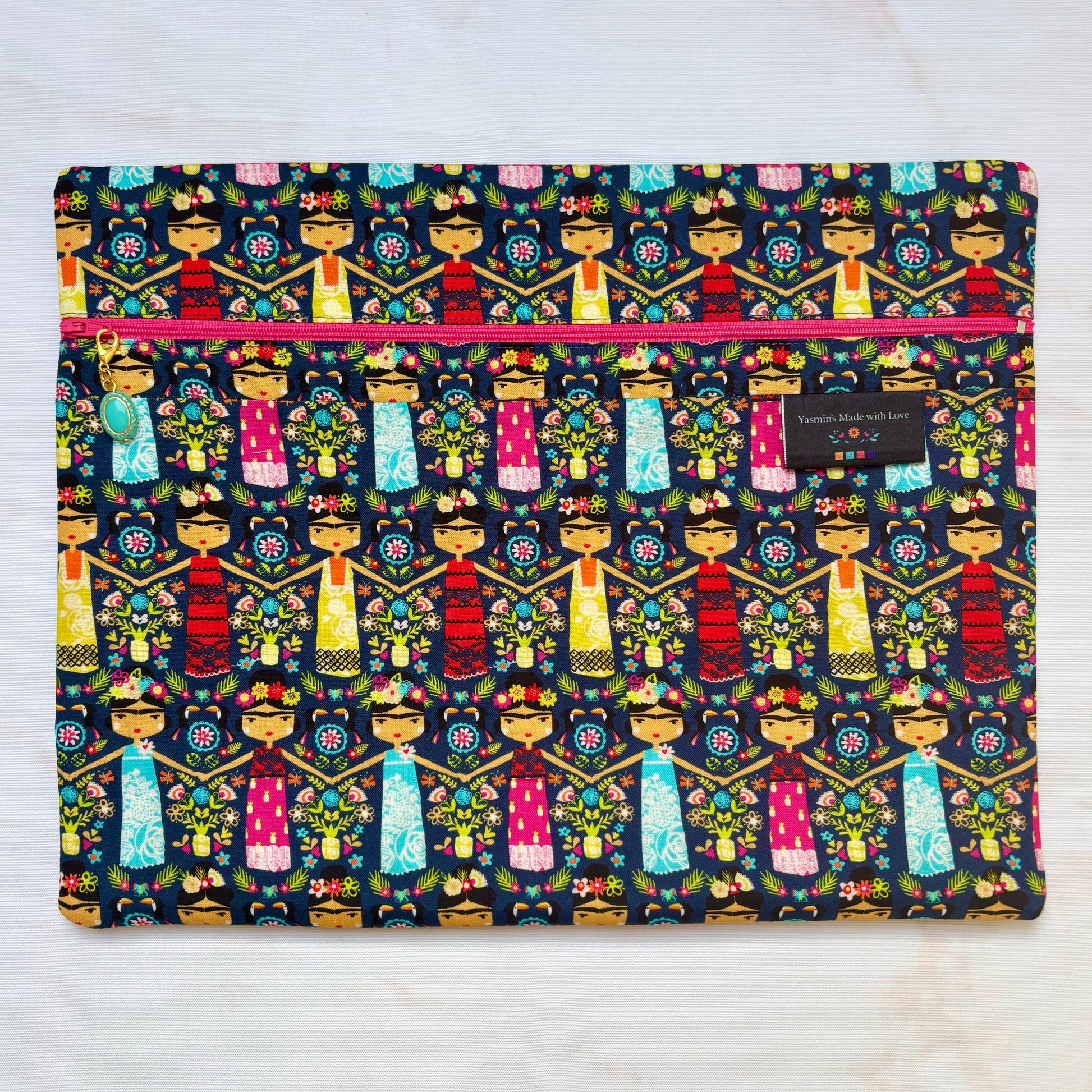 Frida Project Bag 11×14 quilting cotton craft organiser