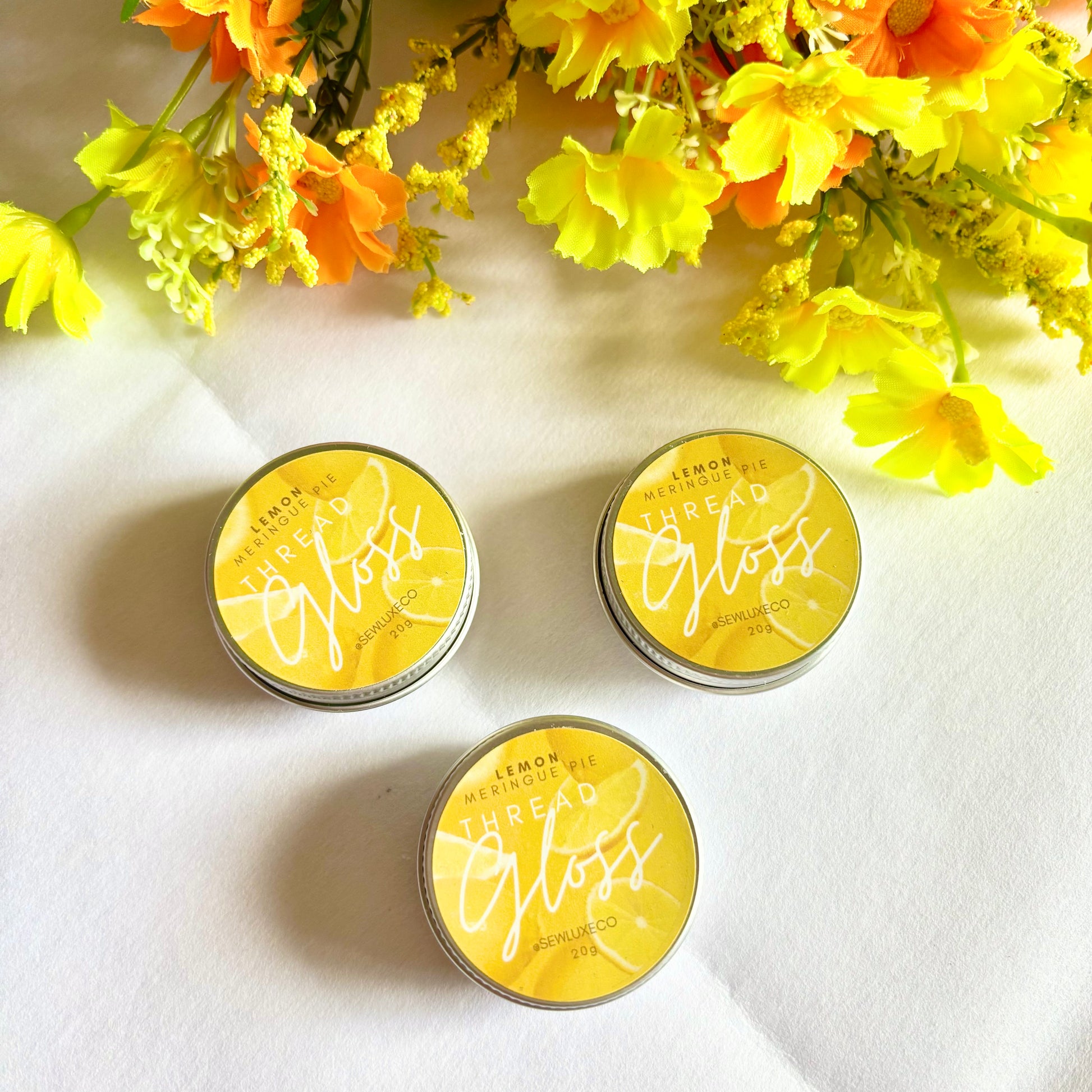 Lemon meringue pie scented thread gloss for embroidery